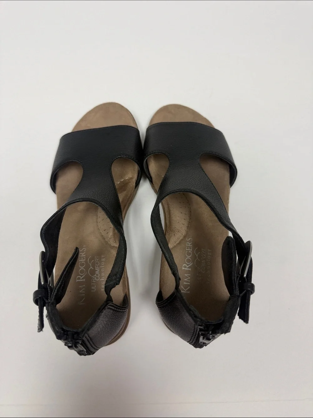 Kim Rogers Black Open-Toe Cutout Sandals